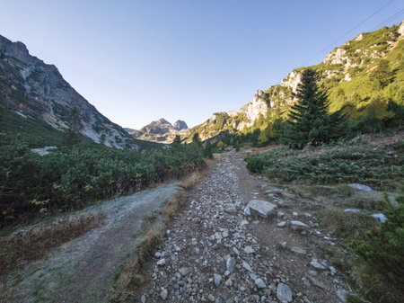 Amazing Autumn Landscape of Rila Mountain near Malyovitsa peak, Bulgariaの写真素材