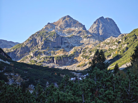 Amazing Autumn Landscape of Rila Mountain near Malyovitsa peak, Bulgariaの写真素材