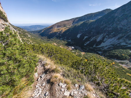 Amazing Autumn Landscape of Rila Mountain near Malyovitsa peak, Bulgariaの写真素材