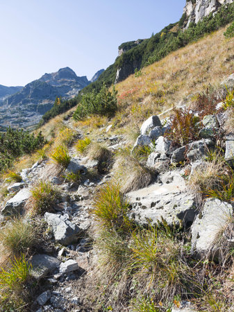 Amazing Autumn Landscape of Rila Mountain near Malyovitsa peak, Bulgariaの写真素材