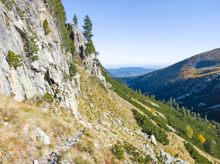 Amazing Autumn Landscape of Rila Mountain near Malyovitsa peak, Bulgariaの写真素材