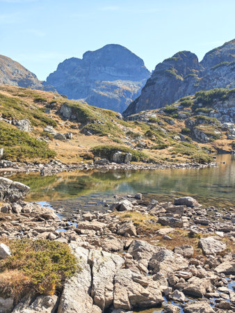 Amazing Autumn Landscape of Rila Mountain near Malyovitsa peak, Bulgariaの写真素材