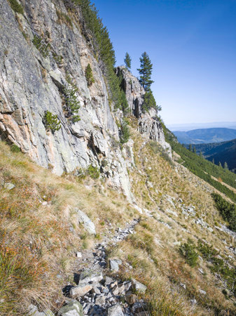 Amazing Autumn Landscape of Rila Mountain near Malyovitsa peak, Bulgariaの写真素材