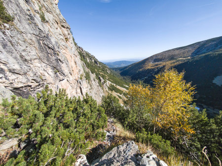 Amazing Autumn Landscape of Rila Mountain near Malyovitsa peak, Bulgariaの写真素材
