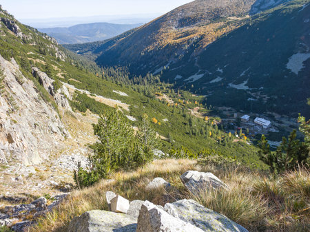 Amazing Autumn Landscape of Rila Mountain near Malyovitsa peak, Bulgariaの写真素材