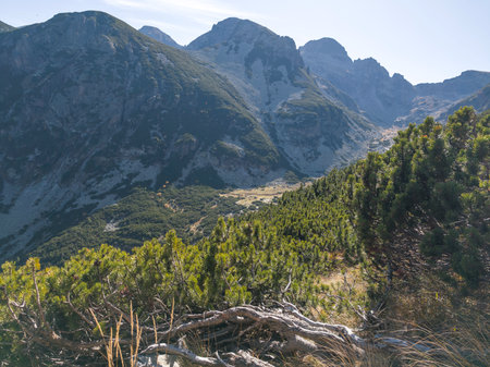 Amazing Autumn Landscape of Rila Mountain near Malyovitsa peak, Bulgariaの写真素材