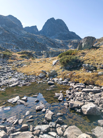 Amazing Autumn Landscape of Rila Mountain near Malyovitsa peak, Bulgariaの写真素材