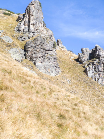 Amazing Autumn Landscape of Rila Mountain near Malyovitsa peak, Bulgariaの写真素材