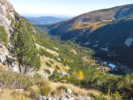 Amazing Autumn Landscape of Rila Mountain near Malyovitsa peak, Bulgariaの写真素材