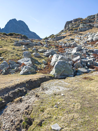 Amazing Autumn Landscape of Rila Mountain near Malyovitsa peak, Bulgariaの写真素材