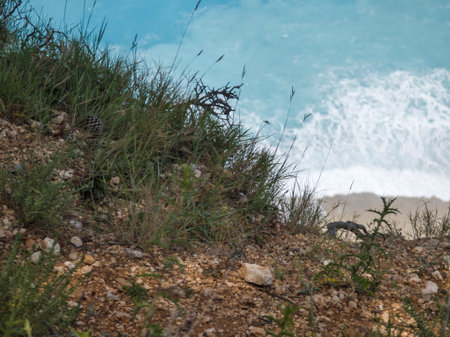 Amazing Panorama of Lefkada near Gialos beach, Ionian Islands, Greeceの写真素材