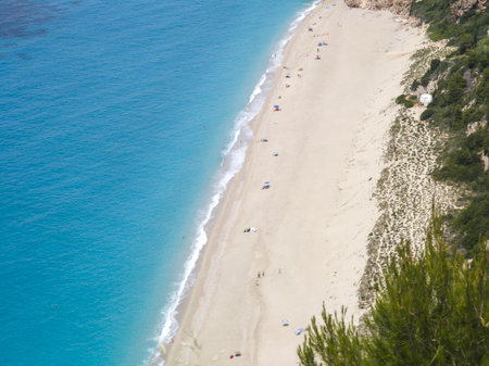 Amazing Panorama of Lefkada near Milos beach, Ionian Islands, Greeceの写真素材