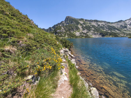 Amazing Summer Landscape of Popovo Lake at Pirin Mountain, Bulgariaの写真素材