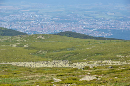 Spring Landscape of Vitosha Mountain near Cherni Vrah, Bulgariaの写真素材