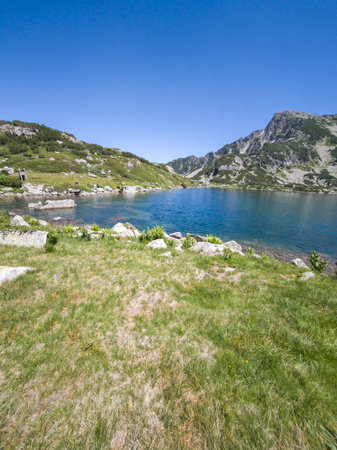 Amazing Summer landscape of Pirin Mountain near Popovo Lake, Bulgariaの写真素材
