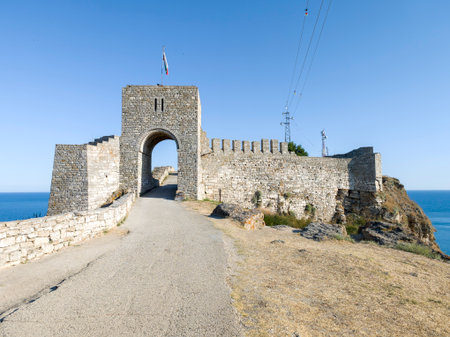 Black sea coastline and Ancient ruins at Kaliakra cape, Dobrich Region, Bulgariaの写真素材