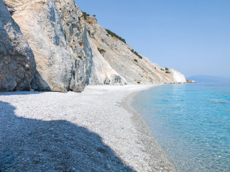 Panorama of Coastline of Skiathos Iskand near Lalaria beach, Sporades, Thessaly, Greeceの写真素材