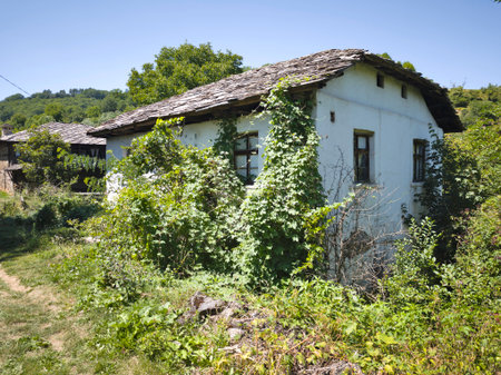 Summer view of Village of Dolen with Authentic nineteenth century houses, Blagoevgrad Region, Bulgariaの写真素材