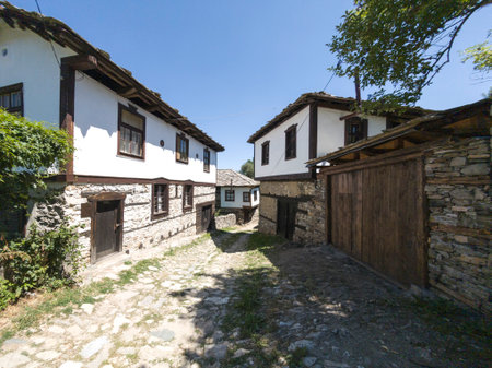 Summer view of Village of Dolen with Authentic nineteenth century houses, Blagoevgrad Region, Bulgariaの写真素材