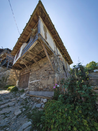 Summer view of Village of Dolen with Authentic nineteenth century houses, Blagoevgrad Region, Bulgariaの写真素材