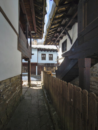 Winter view of Ethnographic village Etar (Etara) near town of Gabrovo, Bulgariaの写真素材