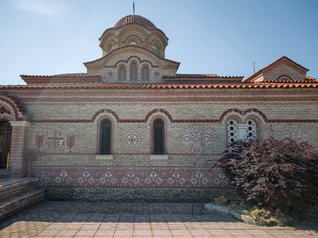 Panorama of Holy Monastery of Hosios Ephrem the Syrian near town of Katerini, Central Macedonia,...