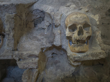 The Skull Tower (Cele Kula) - built from the 952 skulls of dead Serbian warriors after Uprising in 1809 in City of Nis, Serbiaの写真素材