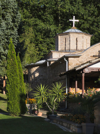 Panoramic view of Medieval Temski monastery Saint George, Pirot Region, Serbia