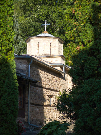 Panoramic view of Medieval Temski monastery Saint George, Pirot Region, Serbia