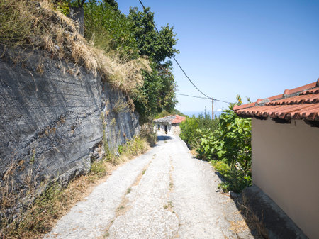 Amazing view of Makrirrachi Village at Pelion Mountain, Thessaly, Greeceの写真素材