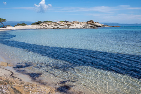 Amazing view of Sithonia coastline near Karydi Beach, Chalkidiki, Central Macedonia, Greeceの写真素材