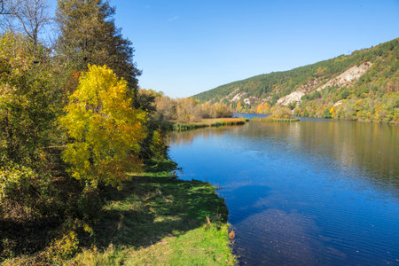 Autumn Landscape around Pancharevo lake, Sofia city Region, Bulgariaの写真素材