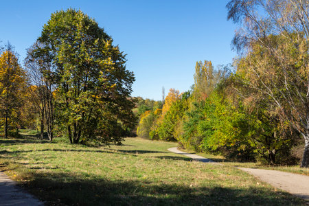 Amazing Autumn view of South Park in city of Sofia, Bulgaria