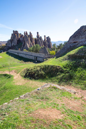 Amazing Autumn view of Belogradchik Rocks, Vidin Region, Bulgariaの写真素材