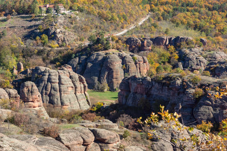 Amazing Autumn view of Belogradchik Rocks, Vidin Region, Bulgariaの写真素材