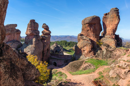 Amazing Autumn view of Belogradchik Rocks, Vidin Region, Bulgariaの写真素材