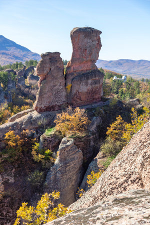 Amazing Autumn view of Belogradchik Rocks, Vidin Region, Bulgariaの写真素材