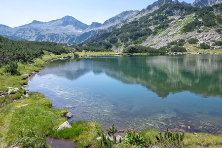 Amazing Summer view of Pirin Mountain around Muratovo Lake, Bulgariaの写真素材