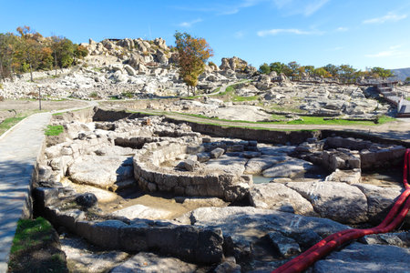 Autumn view of Ruins of Ancient thracian city of Perperikon, Kardzhali Region, Bulgaria