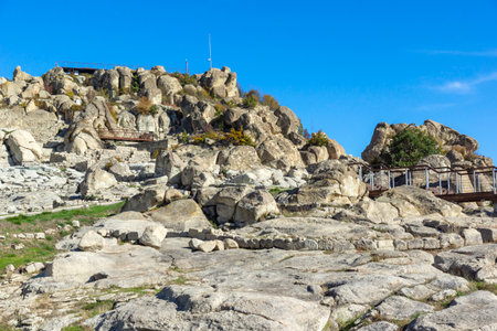 Autumn view of Ruins of Ancient thracian city of Perperikon, Kardzhali Region, Bulgariaの写真素材