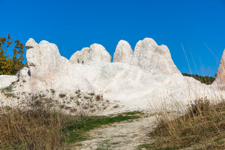 Autumn view of Rock Formation The Stone Wedding near town of Kardzhali, Bulgariaの写真素材