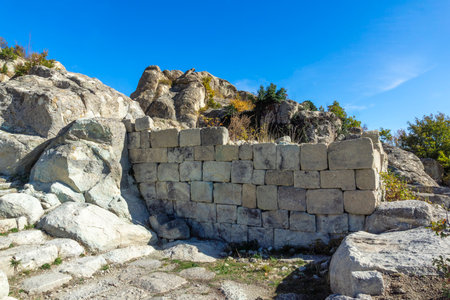 Autumn view of Ruins of Ancient thracian city of Perperikon, Kardzhali Region, Bulgariaの写真素材