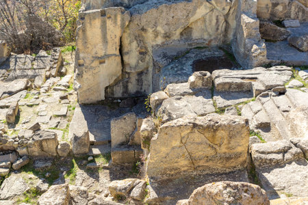 Autumn view of Ruins of Ancient thracian city of Perperikon, Kardzhali Region, Bulgariaの写真素材