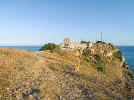 Black sea coastline and Ancient ruins at Kaliakra cape, Dobrich Region, Bulgariaの写真素材