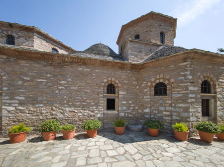 Evangelistria Monastery The Annunciation to the Virgin Mary at Skiathos island, Sporades, Thessaly,...