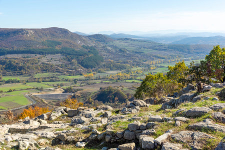 Autumn view of Ruins of Ancient thracian city of Perperikon, Kardzhali Region, Bulgariaの写真素材
