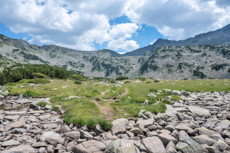 Amazing landscape of Pirin Mountain near Banderitsa Area, Bulgariaの写真素材
