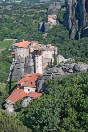 Amazing Panoramic view of Meteora Monasteries, Thessaly, Greece