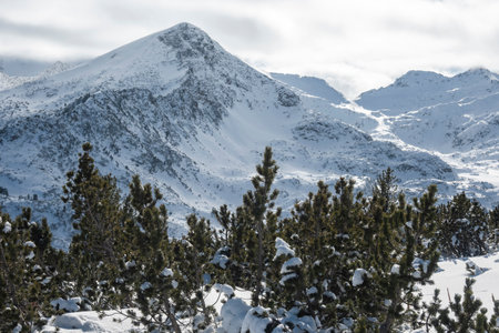 Amazing Winter view of Pirin Mountain near Bezbog Peak, Bulgariaの写真素材