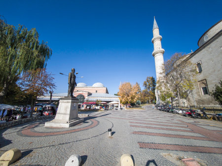 EDIRNE, TURKEY - NOVEMBER 02, 2024: Panoramic view of The center of city of Edirne, East Thrace, Turkeyのeditorial素材